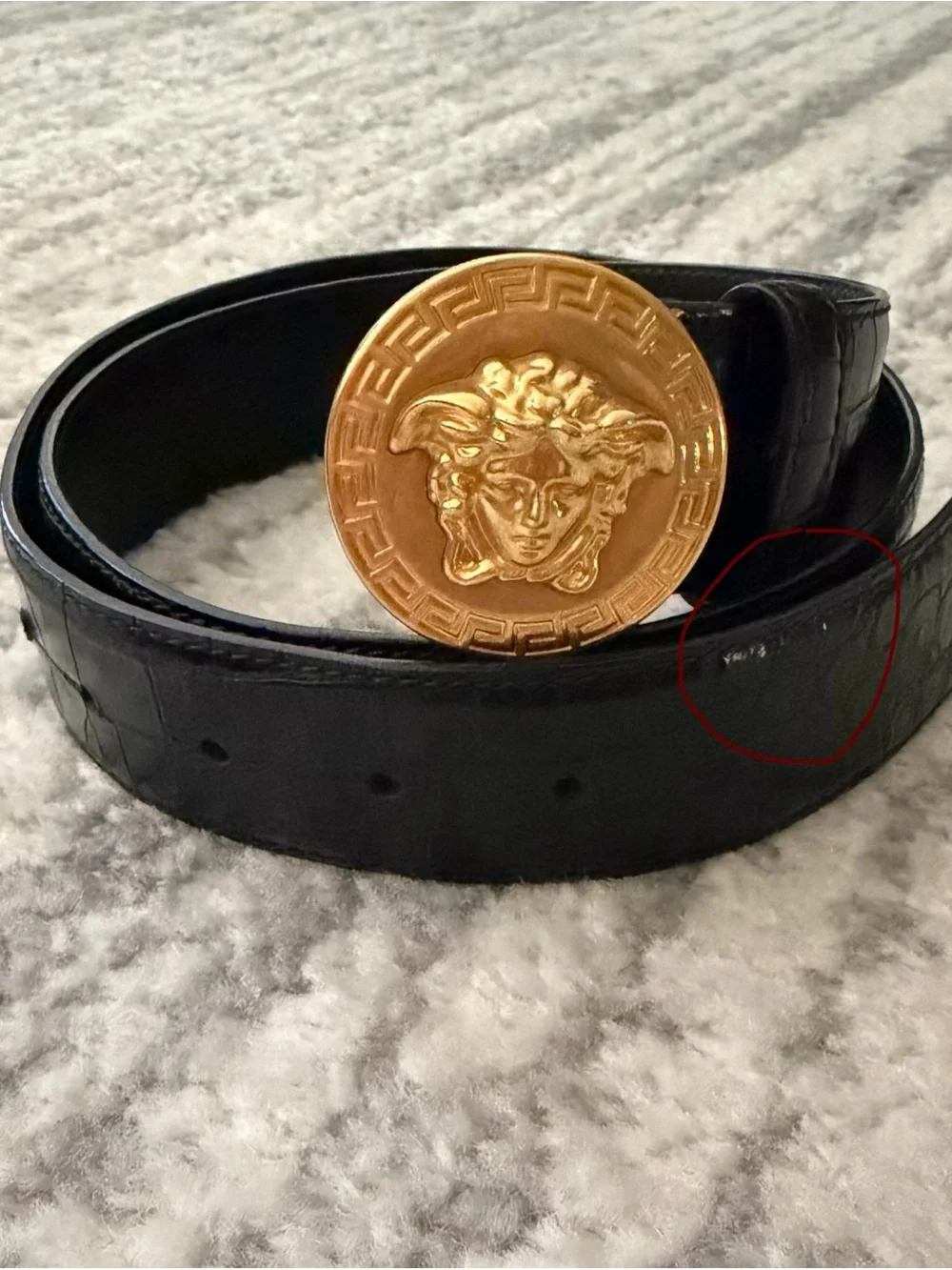 Authentic Versace Medusa Gold Buckle Black Leather Belt Size 90/36